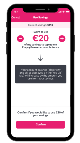 Topping up with PrepayPower Savings