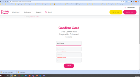 Fake PrepayPower Website
