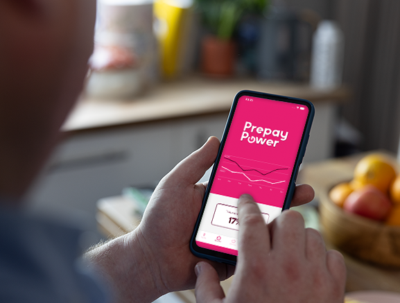 Hand holding phone with PPP App